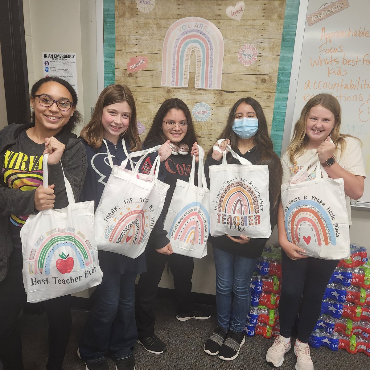 Our NJHS students put together a gift bag for teachrs and draw names on the announcements! Congrats to Ms Franklin for being Mondays winner!