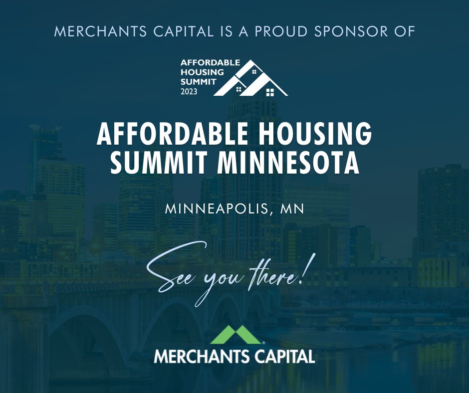 MerchantsCap's tweet photo. Merchants Capital is a proud sponsor of the Affordable Housing Summit Minnesota 2023 on May 9 in Minneapolis!
#MerchantsOnTheMove #AHSMN2023 #multifamilyhousing #MNhousing #affordablehousing https://t.co/t2oMxqQKo4