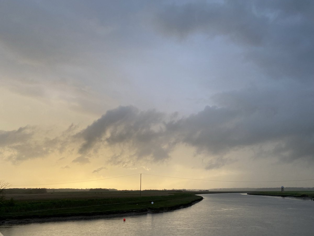 SanctuarySpace1's tweet photo. Stormy skies hovering over the still waters of Walberswick harbour. https://t.co/kJ0l0Ax3CY