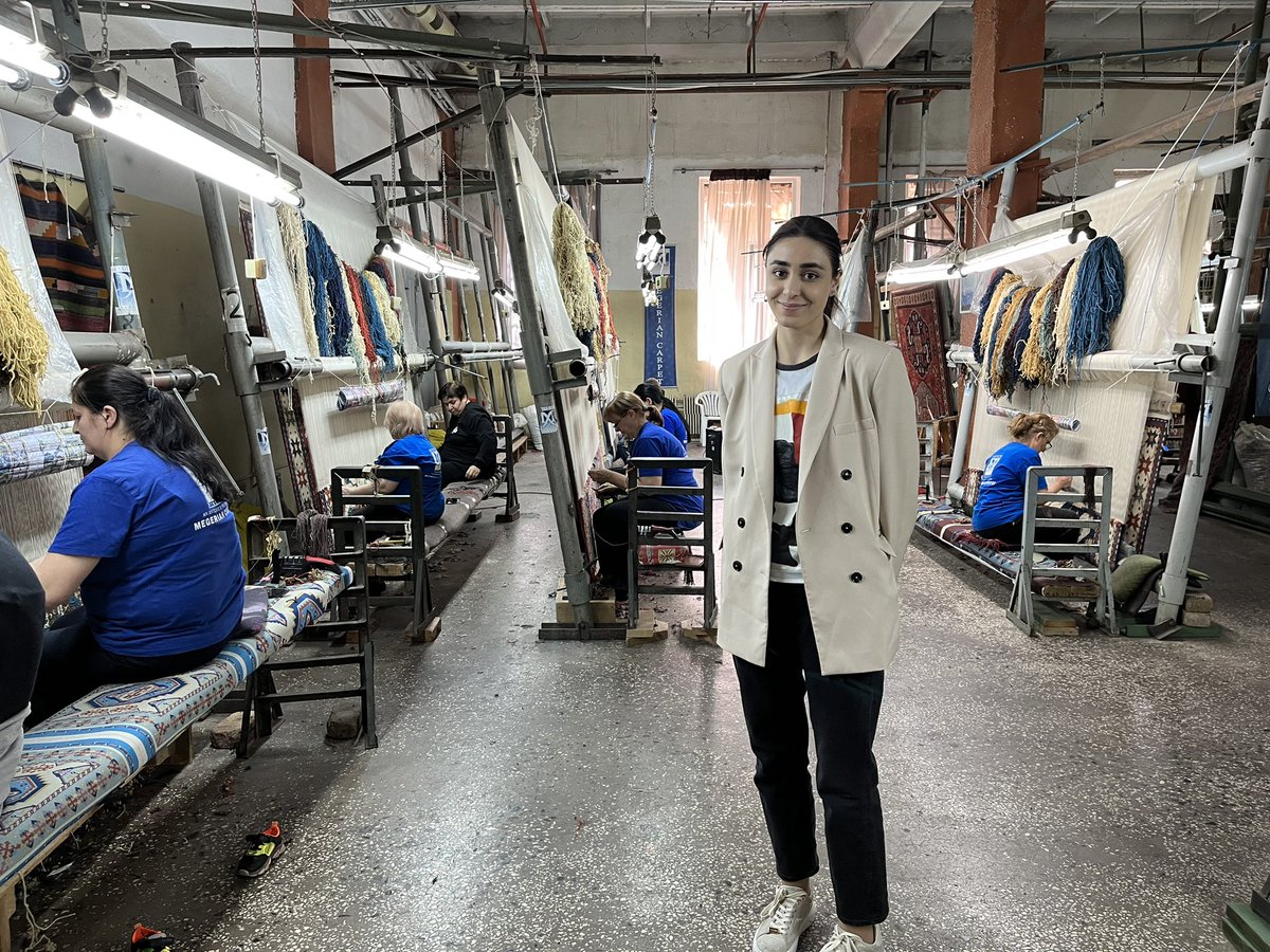 Arine was my guide on a tour of Yerevan’s Megerian Carpet Factory. The company dates to the early 20th Century, and is now based in the US. 25 to 30 workers continue to weave carpets according to traditional methods, utilising organic dyes, according to Arine.