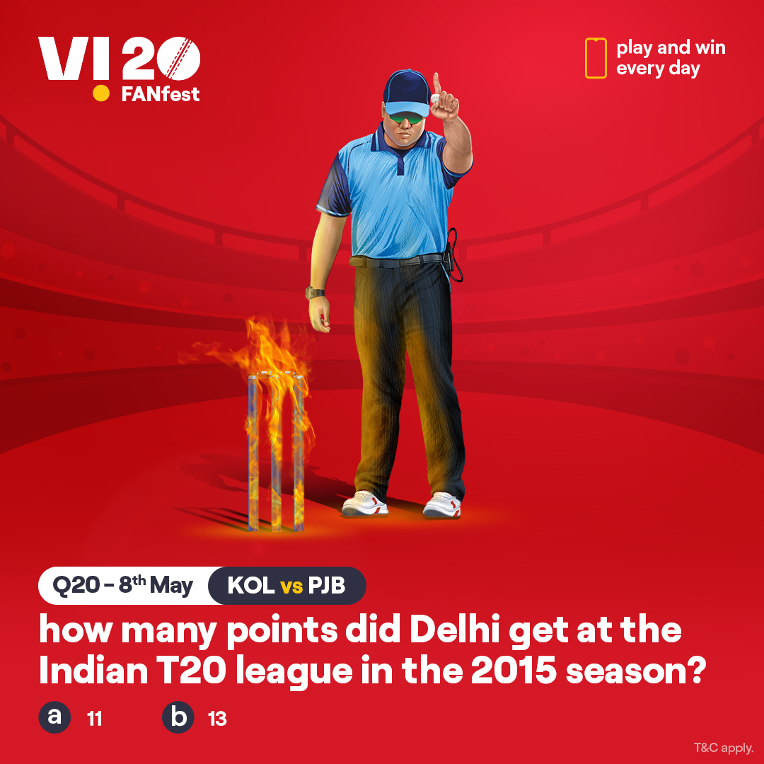 ViCustomerCare's tweet photo. Here’s your chance to win the hottest prizes. Comment #Vi20FANFest with the right answer to all the questions today and stand a chance to win big – a📱every day. The one who gets the most questions right this season will get 2 tickets to the finale. #ContestAlert #Cricket https://t.co/KP4n1H2D0s