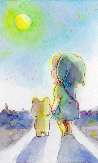 おはようございます。 今日は作業日〜 がんばります。 暖かくなるのかな? 気温差困りますね〜  大好きな一枚  寄り添ってあるいてく