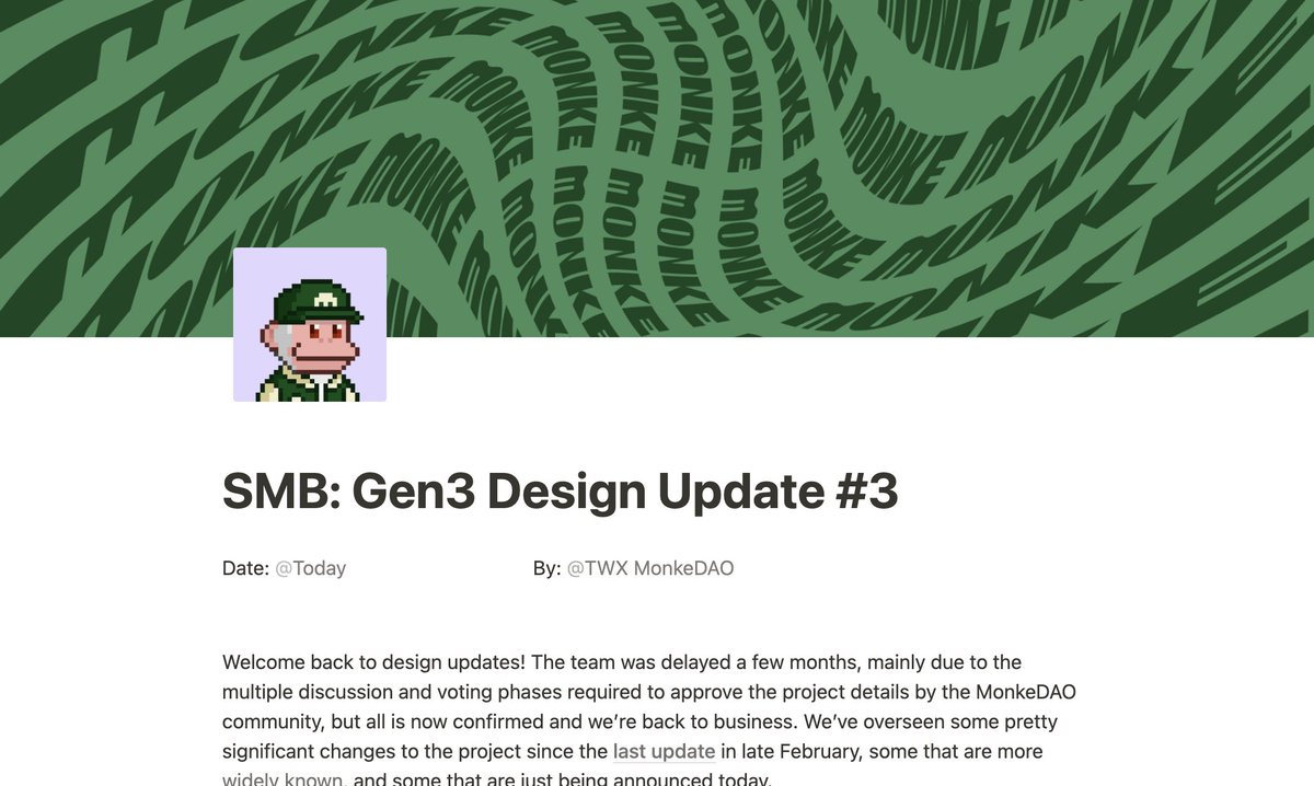 twxdesigner's tweet image. The latest @SolanaMBS Gen3 Design Update is out now! 

Read all about: 
- Our pivot to SMB.
- The addition of @zen0m to the team.
- Our 'Monke v4' updated body art. 

👉 bit.ly/smbupdate3