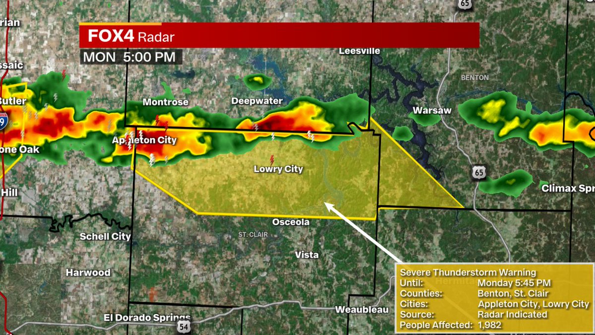 Fox 4 Weather KC on Twitter "New Severe TStorm Warning for St. Clair