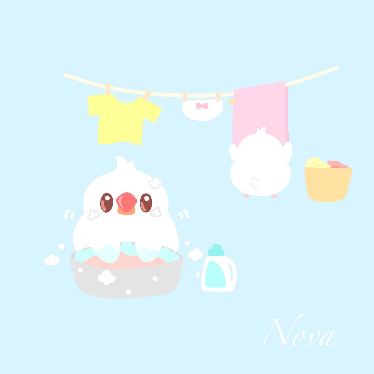 🐥gmです🐥

今日も晴れマーク１つ☀️
洗濯物がよく乾いてくれて嬉しいな〜👕

水分たくさんとって、
素敵な一日をお過ごしください🌈