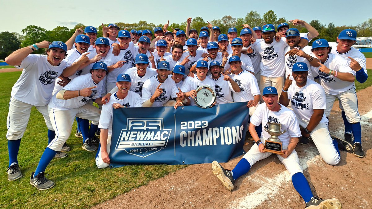 wheatonlyons's tweet photo. No. 8/11 Baseball Defeats Babson, 10-2, to Capture 2023 NEWMAC Championship https://t.co/AUZLwWuzE2 #LetsGoWheat @HillerAthletics @BerkshireSchool @gobluechs @GoBlueClippers @WachusettAD @SBRHSBrels @BCHigh @BChighathletics @ExeterBlueHawks @NEWMACsports @d3baseball https://t.co/SIRjhat89r