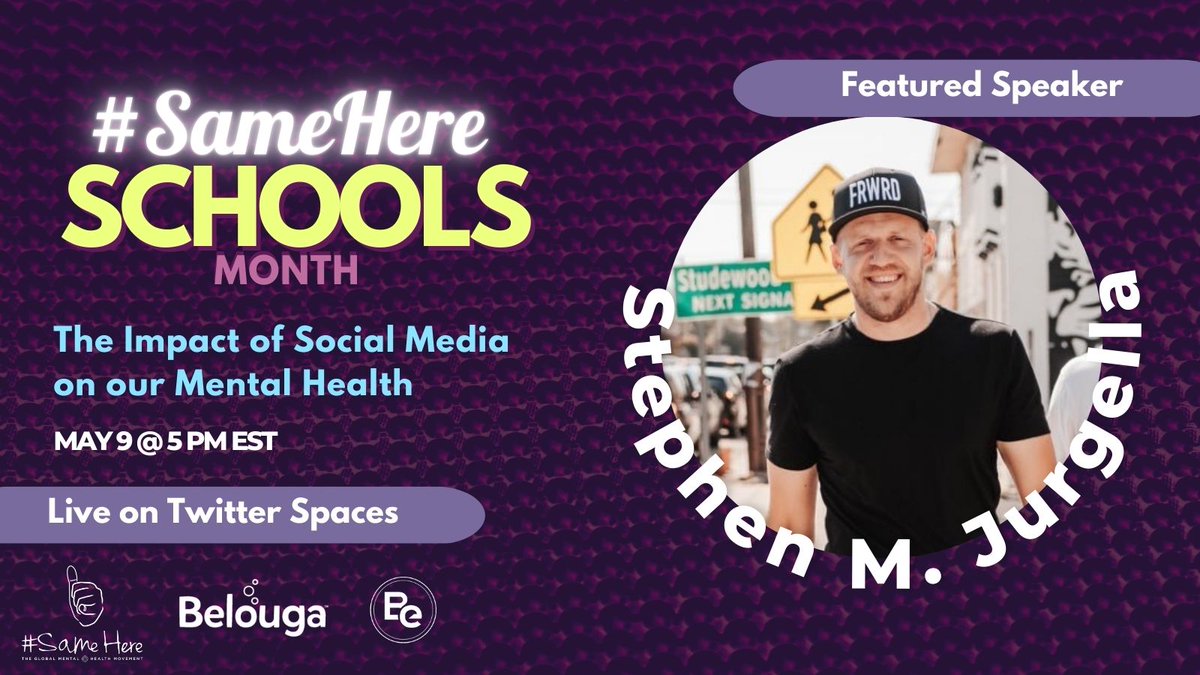 Welcoming back #SameHere Schools Month speaker <a href="/StephenJurgella/">Stephen M. Jurgella</a>!  

Catch his session, The Impact of Social Media on our Mental Health, tomorrow @ 5PM EST.

RSVP for the session here:

x.com/i/spaces/1mrGm…