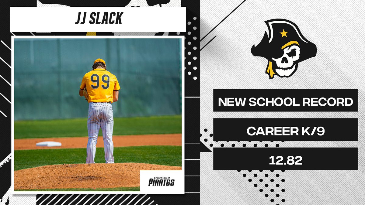 Congrats to senior pitcher JJ Slack for setting the career K/9 record!!

<a href="/SUPirates/">Southwestern Pirates</a> <a href="/d3baseball/">D3baseball</a>