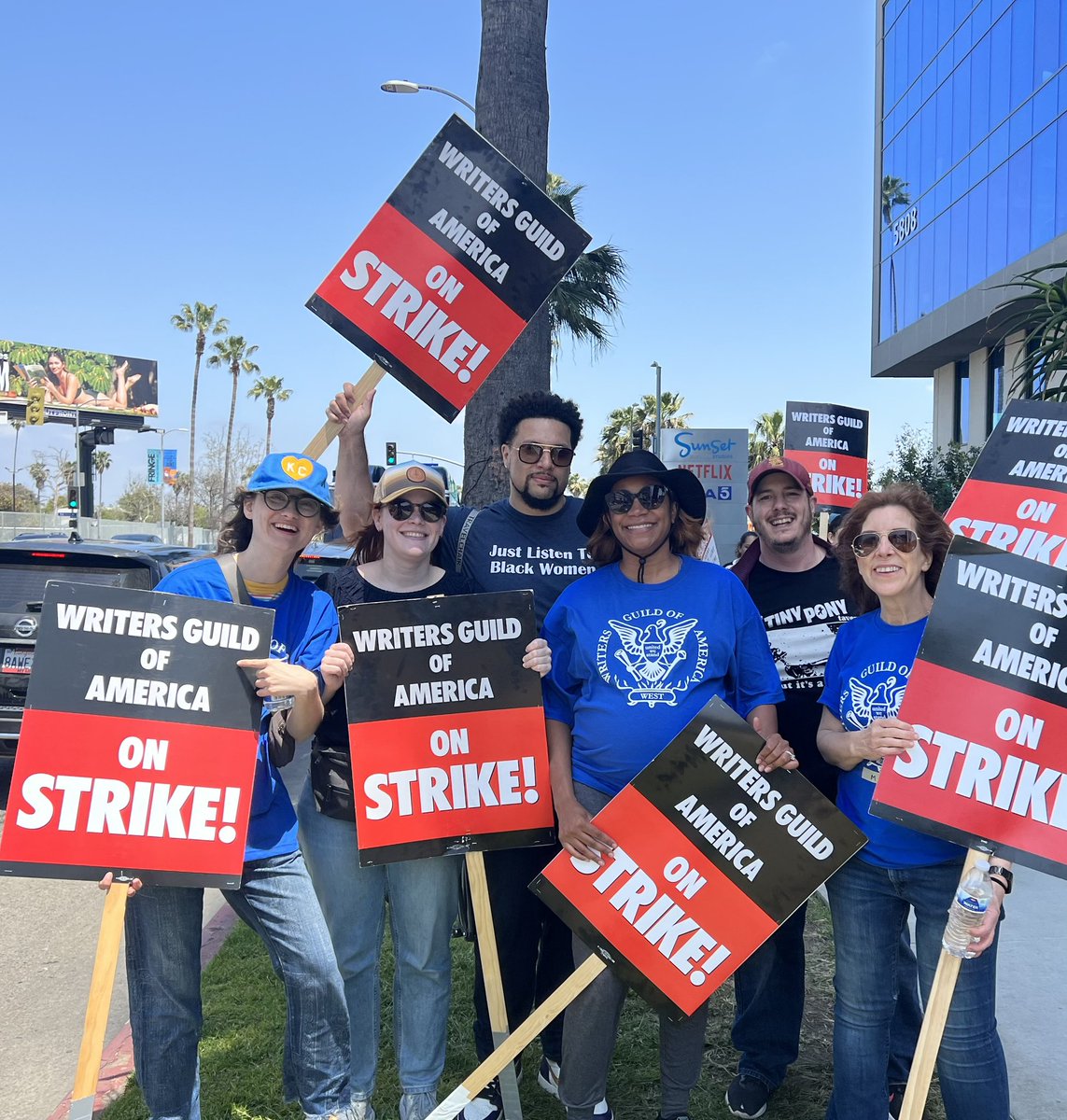 Huge turn out at Netflix! #wgastrong #wga