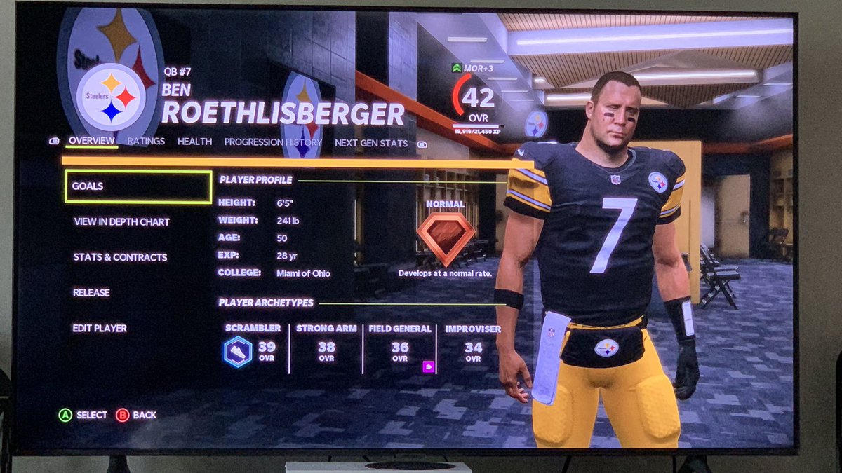 Going into the 2032 season now. Kevin Dotson just retired. T.J. Watt and Diontae Johnson are also retired. Najee Harris probably will be gone after this season. Old Man Ben still won’t give it up. 🤣🤣🤣 #agelesswonder #madden22 #holdonbestrong