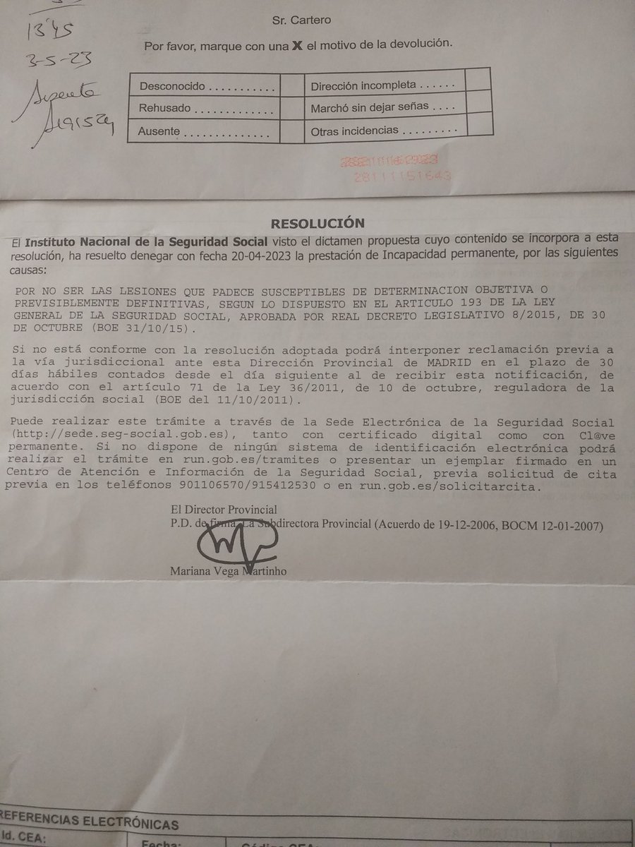 josmolano's tweet image. 32 años cotizando como autónomo. En enero tuve 2 infartos. El INSS ha denegado la incapacidad. NADIE me ha ayudado, ni siquiera el Defensor del Pueblo. No tengo ningún recurso económico. Parece que quieren que me muera o me mate. 61 años, en paro y abandonado. ¿Justicia social?