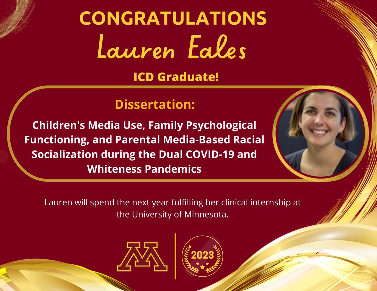 UMN_ICD's tweet photo. We want to give a big congratulations to our newest ICD Graduates @_lauren_eales &amp; @JasmineRErnst! 

The two of them have worked so hard, and we are looking forward to seeing them succeed in their careers! https://t.co/JUYhd0OVQD