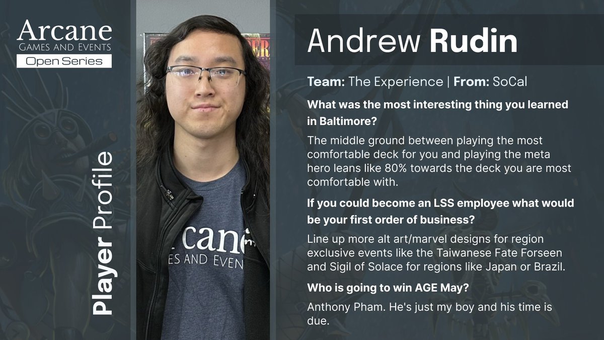 ArcaneEvents_'s tweet photo. The illusionist master is back. Will Andrew make another top 8? Will his slabs cause an enormous amount of glare on our stream? Most definitely.
May 13 Tickets: https://t.co/aDQ0u7u5Yp
#fabtcg #ageopen https://t.co/f96SDz5pZq