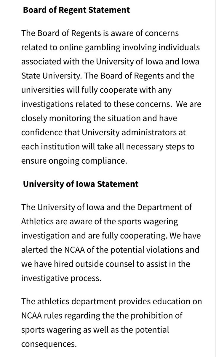 Ross Dellenger on Twitter "Sports gambling update from Iowa, where 26