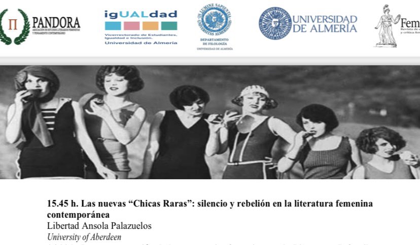 El miércoles empieza el congreso de estudios literarios femeninos de <a href="/asoc_pandora/">Asociación Pandora</a> con ponencias interesantísimas. 😄 El viernes hablaré de las “chicas raras”y leeré un extracto de la novela en la que estoy trabajando