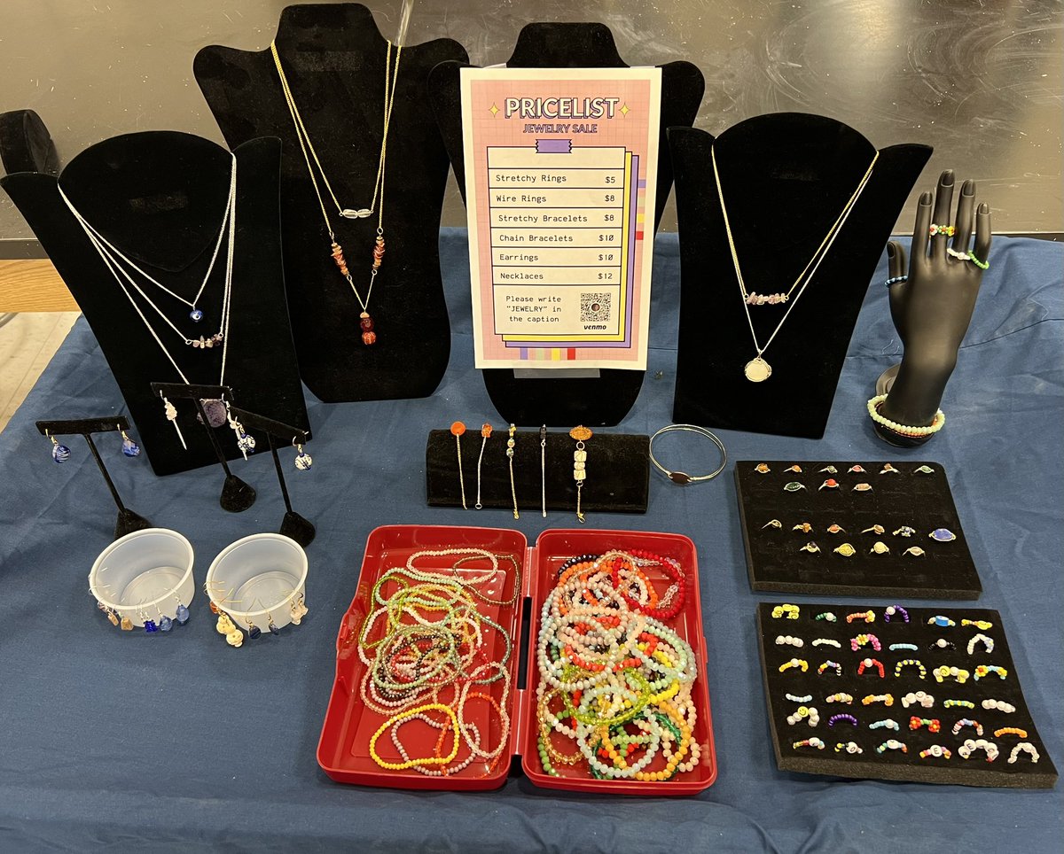 Here’s a sneak peak at some of what will be available for purchase at tomorrow’s jewelry and pottery sale!