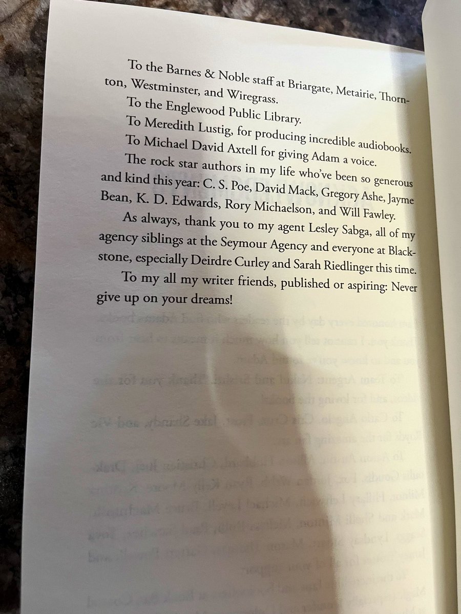 Been feeling a pull back to the Adam Binder series lately, and I’ve only read the latest book once, so time for a re-read of the third book! It still feels indescribably magical to have received a shoutout in the pages of a story that meant the world to me. 🥰 🖤