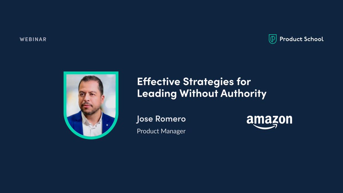 🚀 Want to advance your leadership skills and make a bigger impact at work?

🤝 Join us tomorrow for our webinar to learn how to build relationships, communicate effectively, and influence decision-making with <a href="/Amazon/">Amazon</a> PM, <a href="/JoseRomero_MX/">Jose Romero</a>!

🎟️ Register now! prdct.school/3B5BZ2E