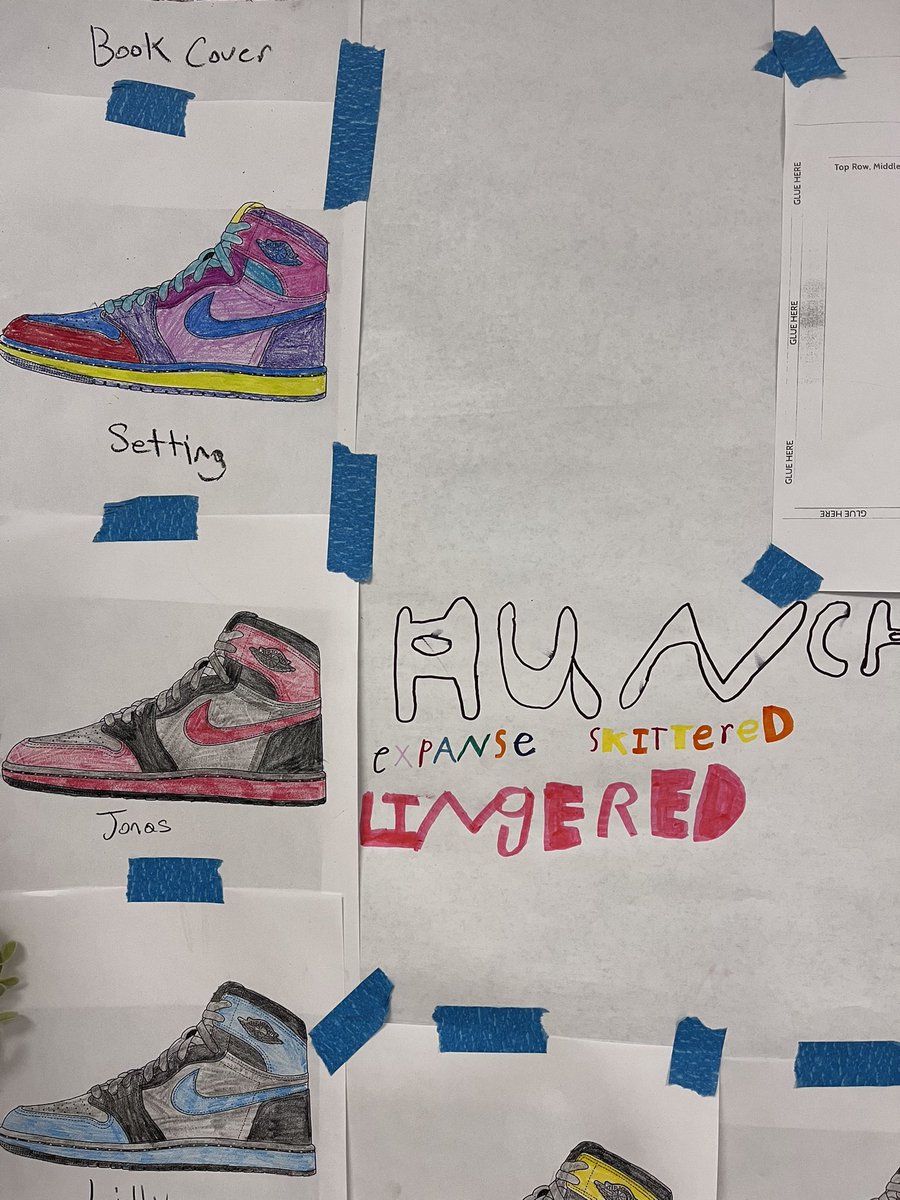 We had our first gallery walk book reports! Students were invited to read a book and create a shoe based on the character, setting, plot, or theme of the book they chose. Some pretty fresh ideas were made! 

Ps. It is my favorite thing that one group selected The Giver. So good.