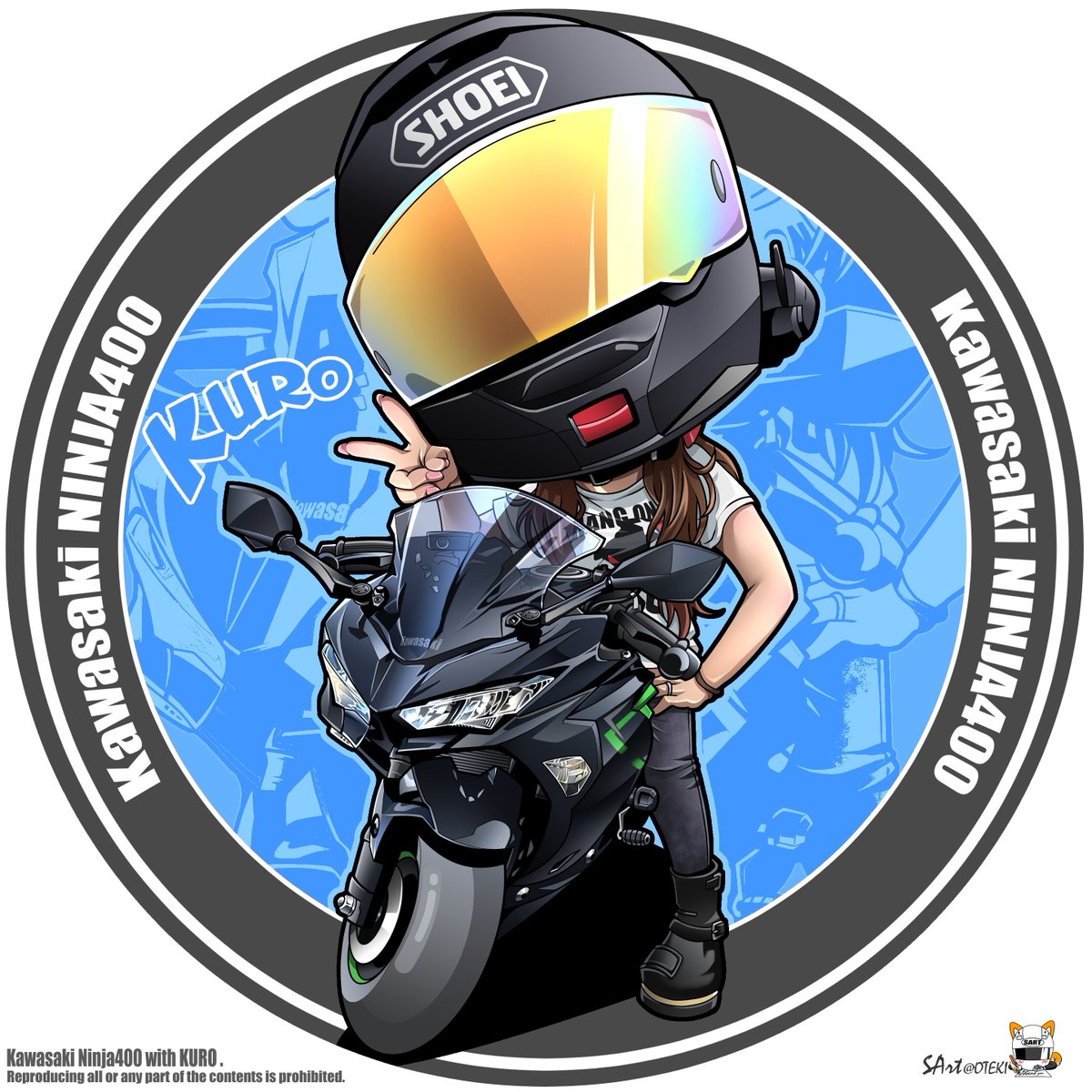 motorcycle 1girl motor vehicle ground vehicle solo helmet brown hair  illustration images