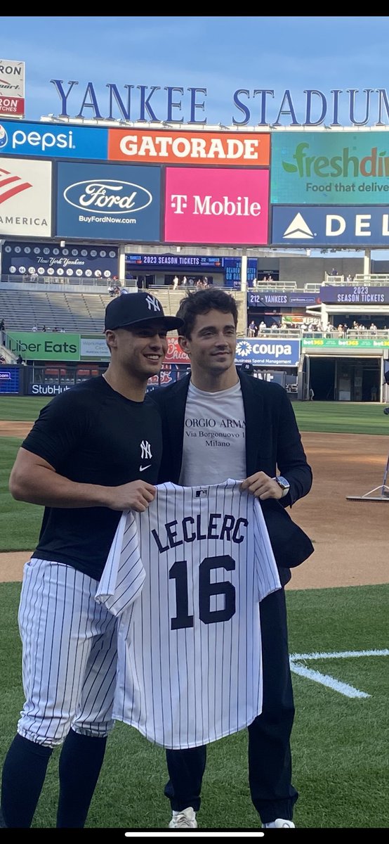 RT @YESNetwork: .@Charles_Leclerc visits Yankee Stadium and meets Anthony Volpe & Gerrit Cole. https://t.co/Dj0TP87Lri
