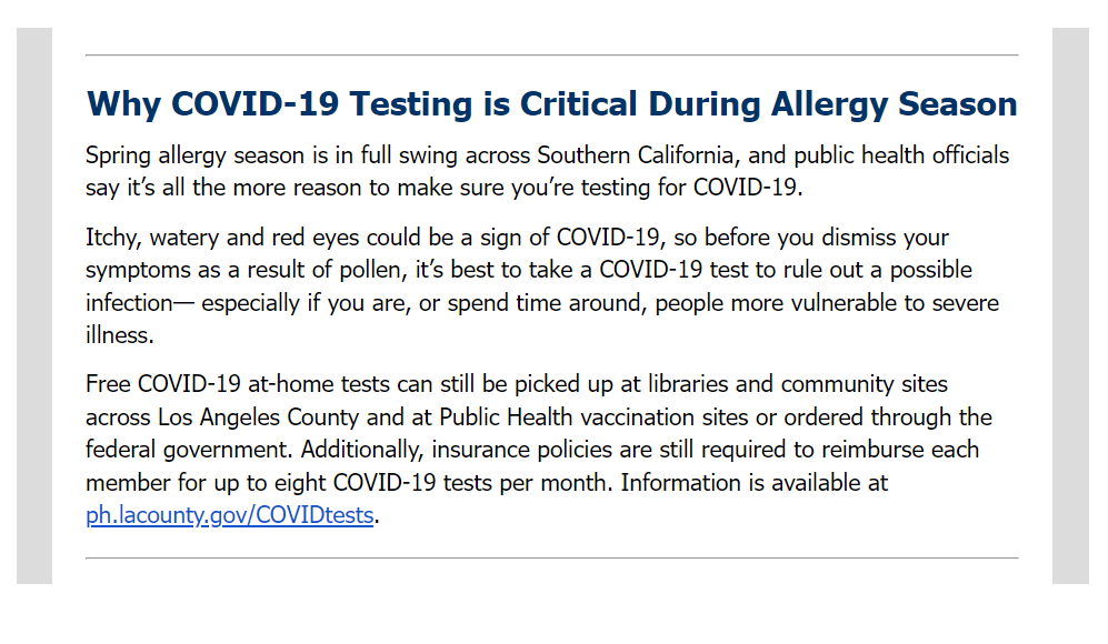 dmd_pena's tweet image. Allergy season is here! Some helpful tips from the LA County Public Health Service
drpenalakewood.com
#LakewoodDentist #IrenePenaDMD #SpectrumMediaGroup #DentalOffice #Toothache #cosmetic #dentistry #bellflower #cerritos #downey #dentist #longbeachdentist #bellflowerdental