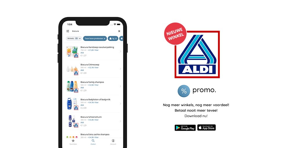 promo_app_nl's tweet photo. Nieuwe winkel: Aldi! Ontdek nu nog meer voordeel in de Promo app!
#aldi #promo #promo_app #aanbieding #aanbiedingen #aanbiedingvandedag #aanbiedingvandeweek #aanbiedingenscoren #korting #kortingen #kortingsactie #bespaar #besparen #bespaartips #bespaartip https://t.co/D4mUQ403ld