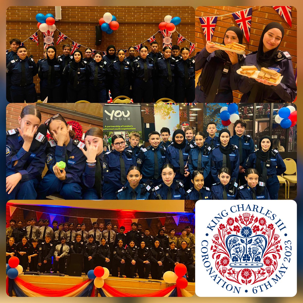 AWPolicecadets's tweet photo. This weekend, CW Cadets &amp; @YOULondon1 Cadets, attended @RBKC Town Hall, to Celebrate 🎉 the New King’s Coronation
As always, excellent joint work from all Cadets involved &amp; Adult Leaders💙💚❤️
#Coronation 
#CoronationWeekend https://t.co/Tad0t3oG0y