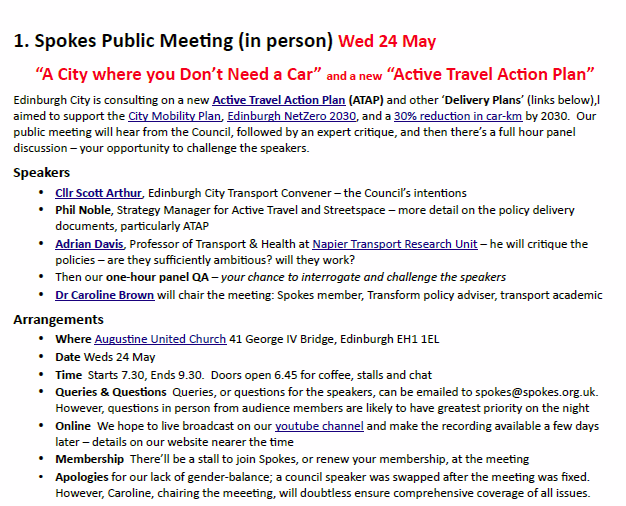SpokesLothian's tweet photo. Spokes member circular
-->https://t.co/ExXiNCYgPt
includes..
🙋♀️#SpokesMtg
🙋♀️#MorrisonStreet more🚚🚙
🙋♀️#TheMound defenders
🙋♀️#BraidRoad
🙋♀️#EastLothian #SpokesMap soon
🙋♀️Consultns at #B7066/ #Seafield/ #Trinity/ #Greendykes/ #Midlothian/...
🙋♀️Spokes offers & competition
& more... https://t.co/tqMZNEiATl