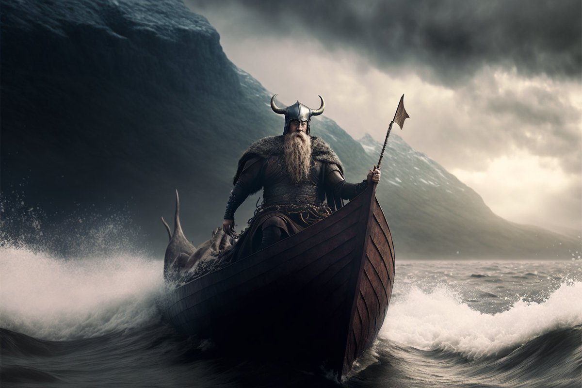 History____Geek's tweet image. 🛶🐟 The Vikings were skilled sailors who traveled in longships and reached North America over 500 years before Columbus. They also used dried fish as a form of currency! #history #funfact 🌊⚓️