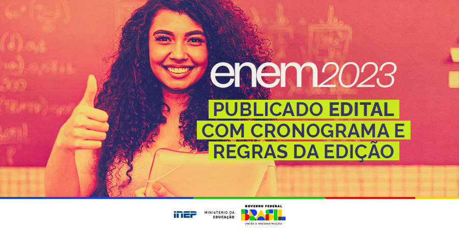 inep_oficial's tweet photo. 🤩 AGORA É OFICIAL! O Inep publicou, nesta segunda-feira, 8 de maio, o edital do Enem 2023. Com isso, os interessados em participar do exame podem consultar o cronograma e as regras oficiais da prova. Saiba mais: https://t.co/yYVvvcgMaX https://t.co/ygJgX83eQO