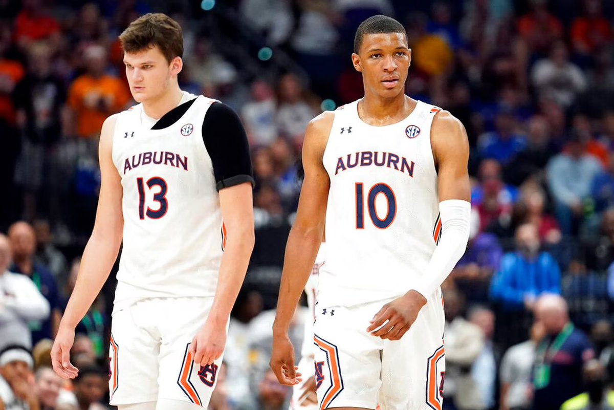 CBKReport's tweet photo. The 2022-23 NBA All-Rookie teams (College & Recruiting ranking)

1st Team ⬇️
Paolo Banchero (Duke) ⭐️⭐️⭐️⭐️⭐️
Walker Kessler (Auburn) ⭐️⭐️⭐️⭐️⭐️
Jalen Williams (Santa Clara) ⭐️⭐️⭐️
Bennedict Mathurin (Arizona) ⭐️⭐️⭐️⭐️
Keegan Murray (Iowa) ⭐️⭐️⭐️

2nd Team ⬇️
Jaden Ivey (Purdue) ⭐️⭐️⭐️⭐️
Jalen Duren (Memphis) ⭐️⭐️⭐️⭐️⭐️
Tari Eason (LSU) ⭐️⭐️⭐️⭐️
Jabari Smith Jr (Auburn) ⭐️⭐️⭐️⭐️⭐️
Jeremy Sochan (Baylor) ⭐️⭐️⭐️⭐️

Auburn had the most selections (2)