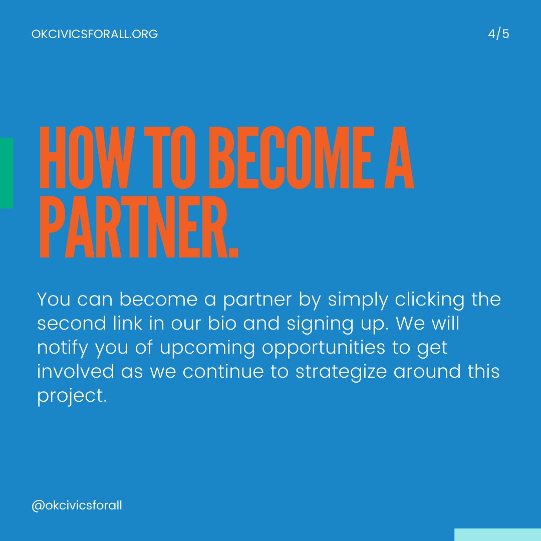 We are stoked to launch our 2023 Landscape Analysis to identify the best practices that promote equitable outcomes in civic learning and we hope that YOU will join us! Sign up to partner with this link!!! 

forms.gle/fGpiZd5hnjh57S…

Partner submissions close on 5/10/2023!