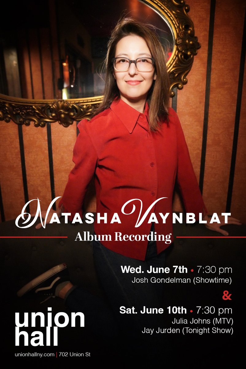 I'm recording my first comedy album! Two shows: June 7th and June 10th <a href="/UnionHallNY/">Union Hall</a>. Tickets in bio.  With <a href="/JayJurden/">Juicy Jay Jurden</a> <a href="/joshgondelman/">Josh Gondelman</a> <a href="/heyJuliaJohns/">Julia Johns</a>