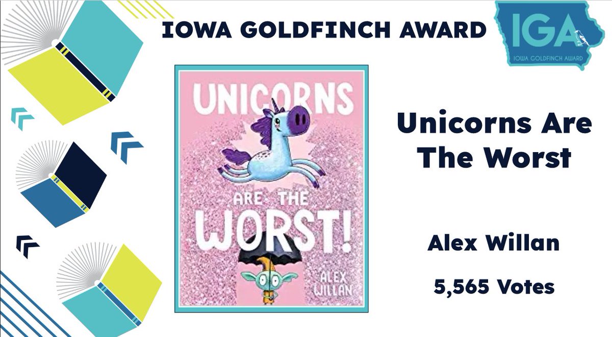 LK Literary Agency (@lkliterary) on Twitter photo UNICORNS ARE THE WORST by <a href="/alexdwillan/">Alex Willan</a>, just received the '22-'23 <a href="/IowaASL/">I@SL</a> Goldfinch Award, voted on by KIDS (the very toughest critics!). We'll just be over here having a tea party to celebrate! 🦄🫖🍵 <a href="/SimonKIDS/">Simon Kids</a> UNICORNS ARE THE WORST by <a href="/alexdwillan/">Alex Willan</a>, just received the '22-'23 <a href="/IowaASL/">I@SL</a> Goldfinch Award, voted on by KIDS (the very toughest critics!). We'll just be over here having a tea party to celebrate! 🦄🫖🍵 <a href="/SimonKIDS/">Simon Kids</a>
