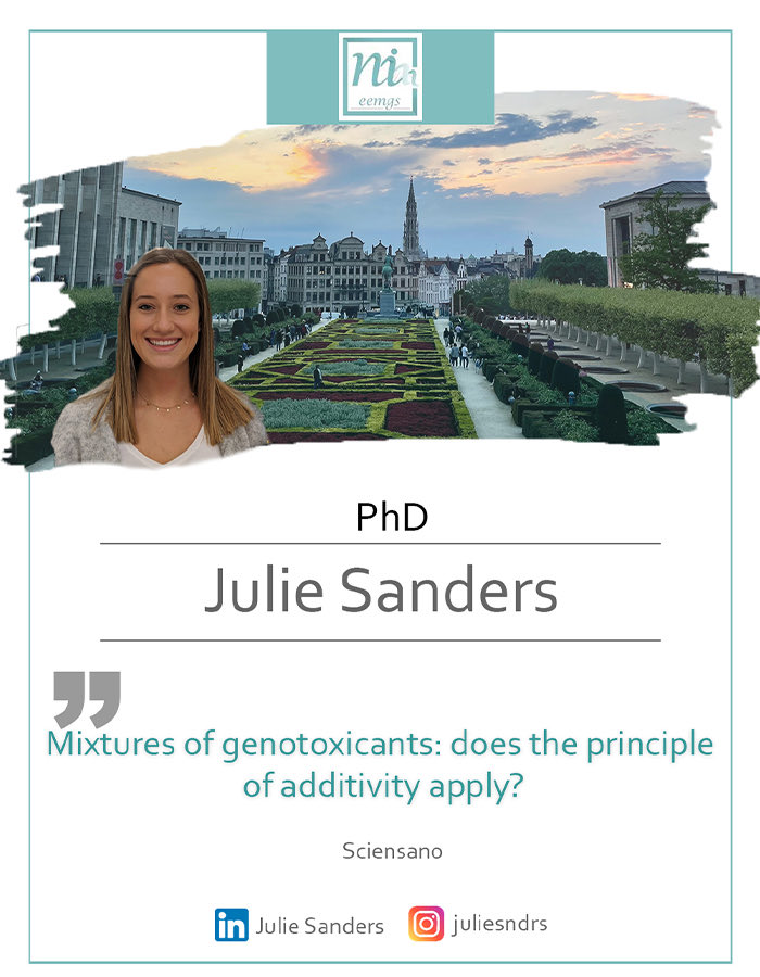 Are you ready to meet one of our speakers Julie Sanders from Sciensano, Belgium? She will be presenting her #research on the principle of additivity of genotoxicants at the NI session of #EEMGS / #SEMA #meeting in Málaga.
Join us on Monday 15th May!
#meetthescientist #EEMGS_NI