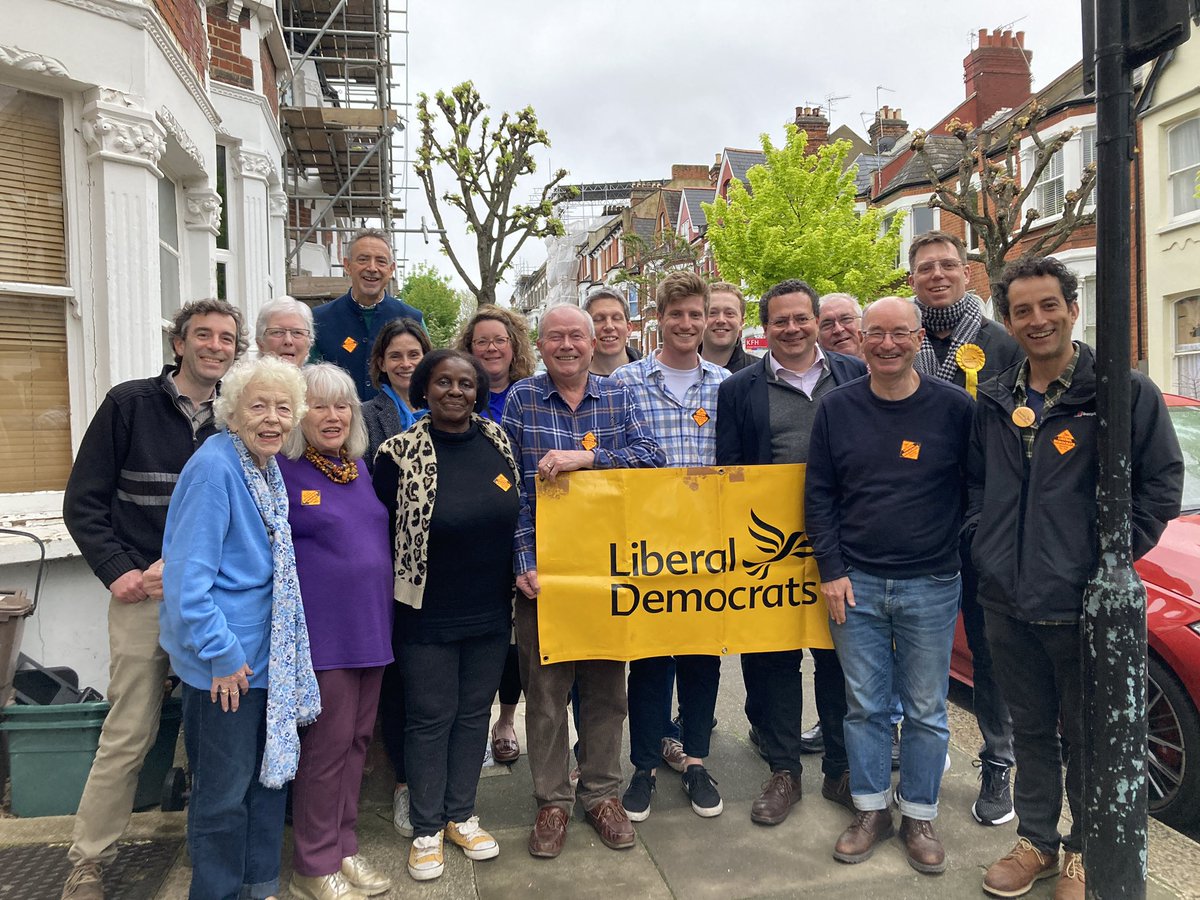 And the third team out today! Great to build on the momentum from last week’s fantastic election results! Thanks to @LibDems Party President @markpack for launching our campaign for Patrick Stillman in #SouthHampstead. And thanks to @robblackie and @BrentLD for your support!