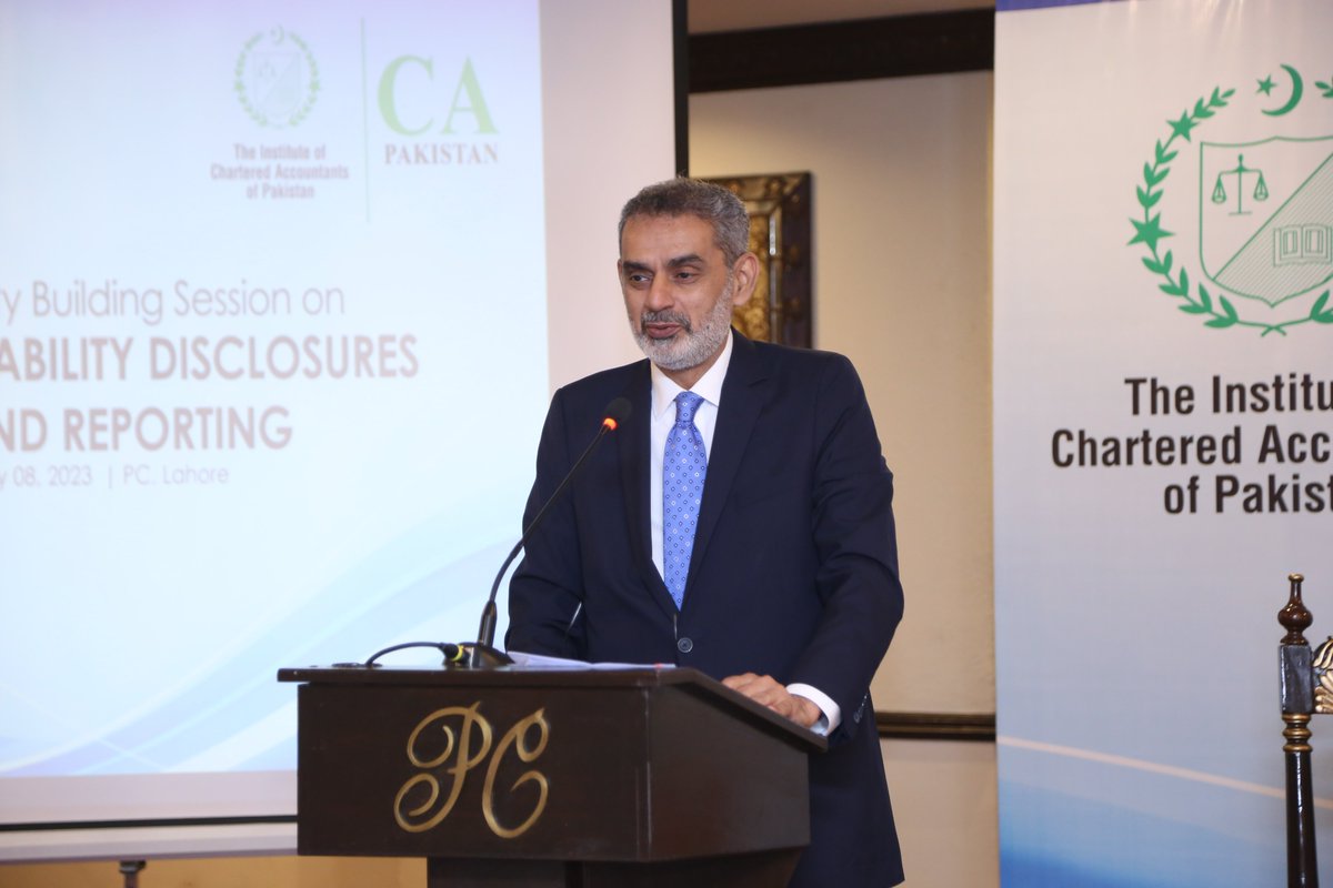 icapofficial's tweet image. The Capacity Building Session on Sustainability Disclosures &amp;amp; Reporting drew to a close with insightful closing remarks from Mr. Akif Saeed, Chairman SECP. Mr. Saeed's remarks were a fitting conclusion to the event, highlighting the key takeaways. 
#ICAP #CA #SECP #sustainability