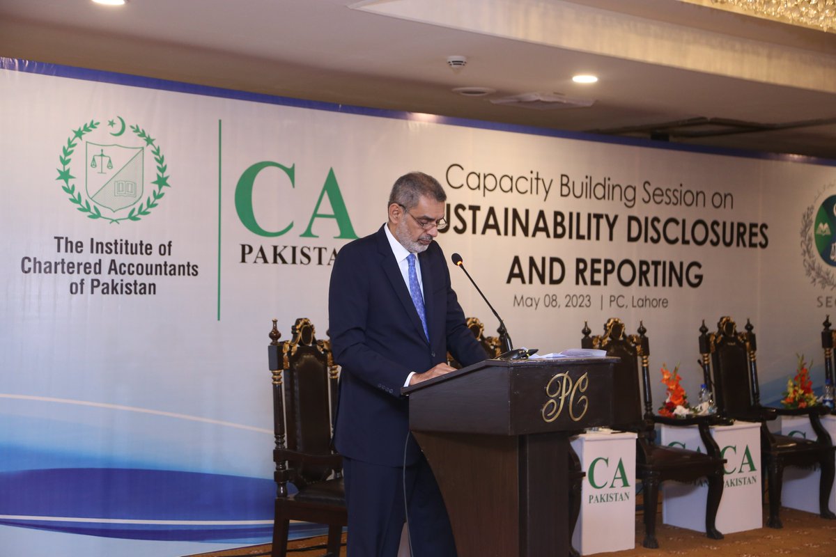 icapofficial's tweet image. The Capacity Building Session on Sustainability Disclosures &amp;amp; Reporting drew to a close with insightful closing remarks from Mr. Akif Saeed, Chairman SECP. Mr. Saeed's remarks were a fitting conclusion to the event, highlighting the key takeaways. 
#ICAP #CA #SECP #sustainability