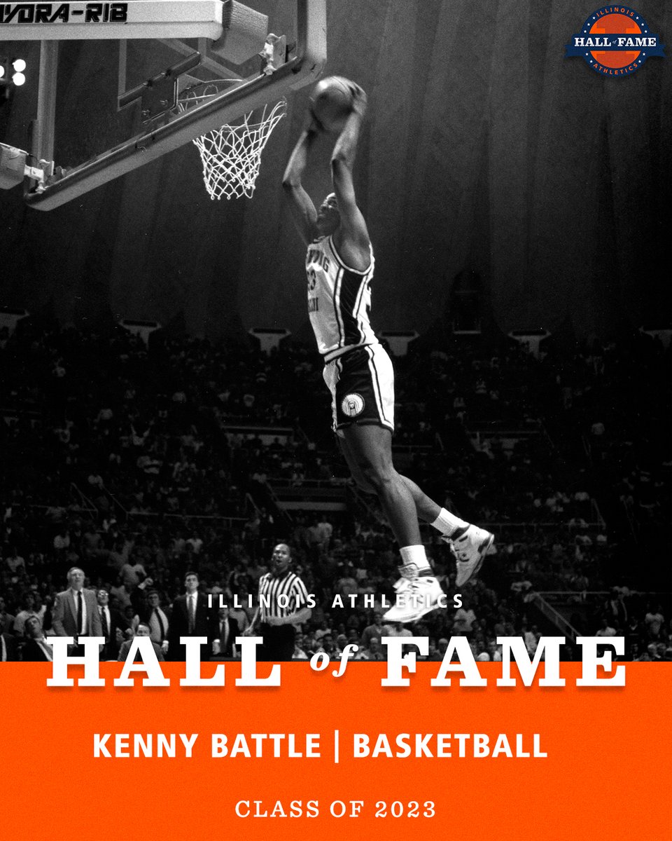 Illinois Athletics Hall of Fame Class of 2023 Inductee: <a href="/KennyBattle33/">Kenny Battle</a>!

🔸 Named to the Illini All-Century Team in 2005
🔹 1,112 points in two seasons
🔸 2x All-B1G selection
🔹 1989 Final Four appearance
🔸 First-Round NBA Draft pick
🔹 Four-year NBA career

#Illini | #HTTO