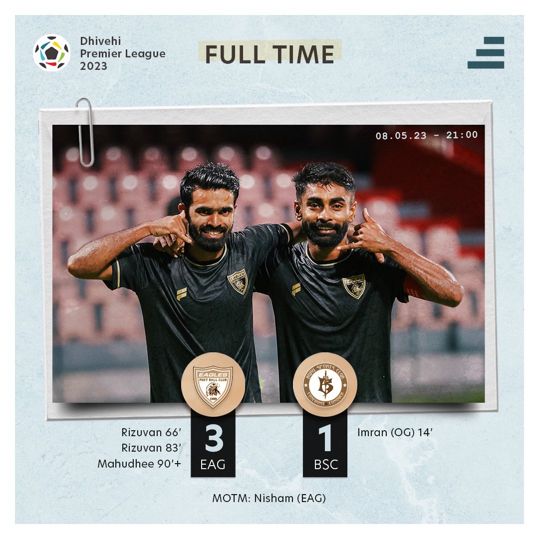 sidibarimv's tweet photo. Club Eagles starts the league with a comeback, thanks to another game changing performance from super substitute Nisham Mohamed Rasheed (Pog)
MWSC DPL 2023
Match 2
📸 Adhadhu Sports
#sidibari #sports #football #maldives #dhivehifutuboalha #fam #dpl #odpl #EAGBSC https://t.co/VidB5ovipP
