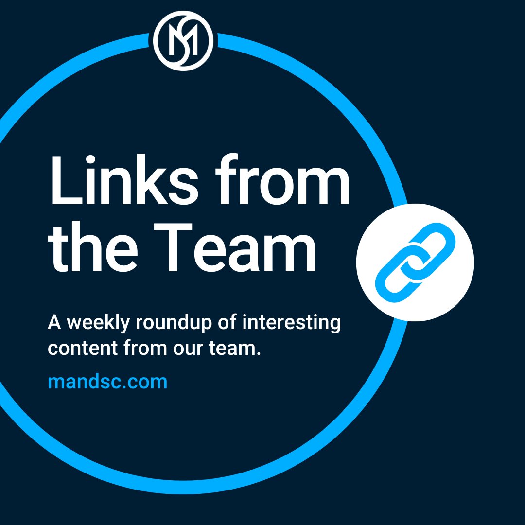 Links from the Team – vol. 19/52⁠ ⁠ We're continually learning, researching, and honing our craft. Here's some content we found interesting in the past week. 💻️📱⁠ ⁠ Check them out in the link below!⁠ ⁠ linkin.bio/mandsc ⁠ #AI #Motivation #MentalHealth #Salesforce