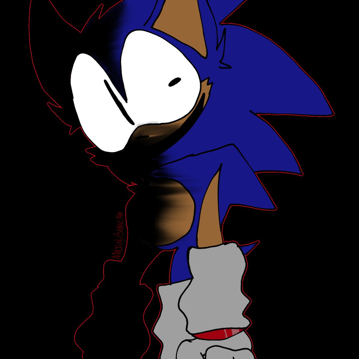 Derik on X: A drawing of @Tooni_KT's Super Metal Majin Sonic