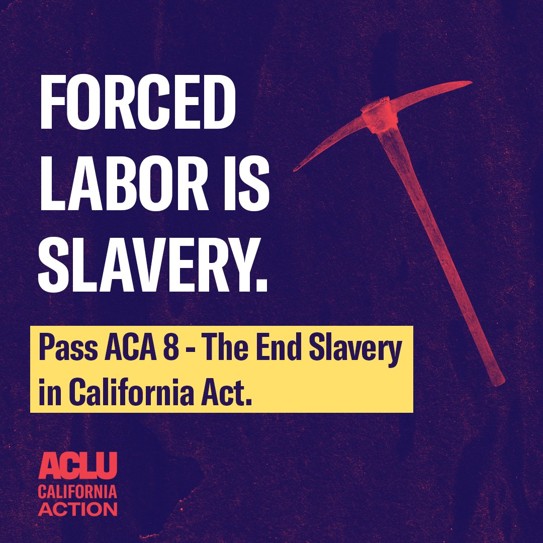 Prison labor is inherently coercive and exploitative. 

Here's why #CALeg must approve #ACA8 @AbolitionAct by @AsmLoridWilson for the ballot. 🧵