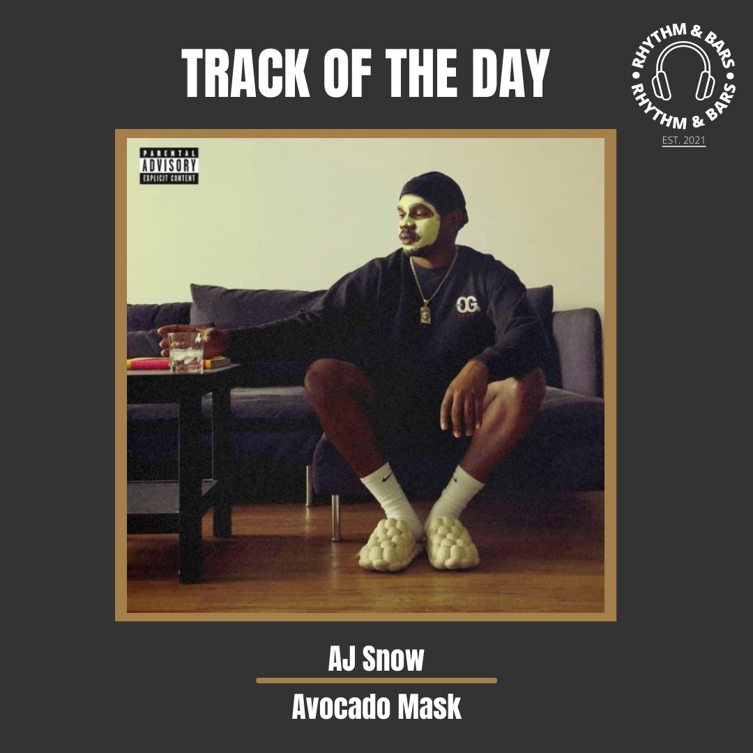 RhythmandBars's tweet photo. TRACK OF THE DAY 🎧

New track from @ajsnow217 sounding tough! 😤 

AJ flows perfectly over a smooth, soul chopped beat 👌

#AvocadoMask is our #TOTD

Don't sleep on this one! 👊 https://t.co/eP2HiCcWek
