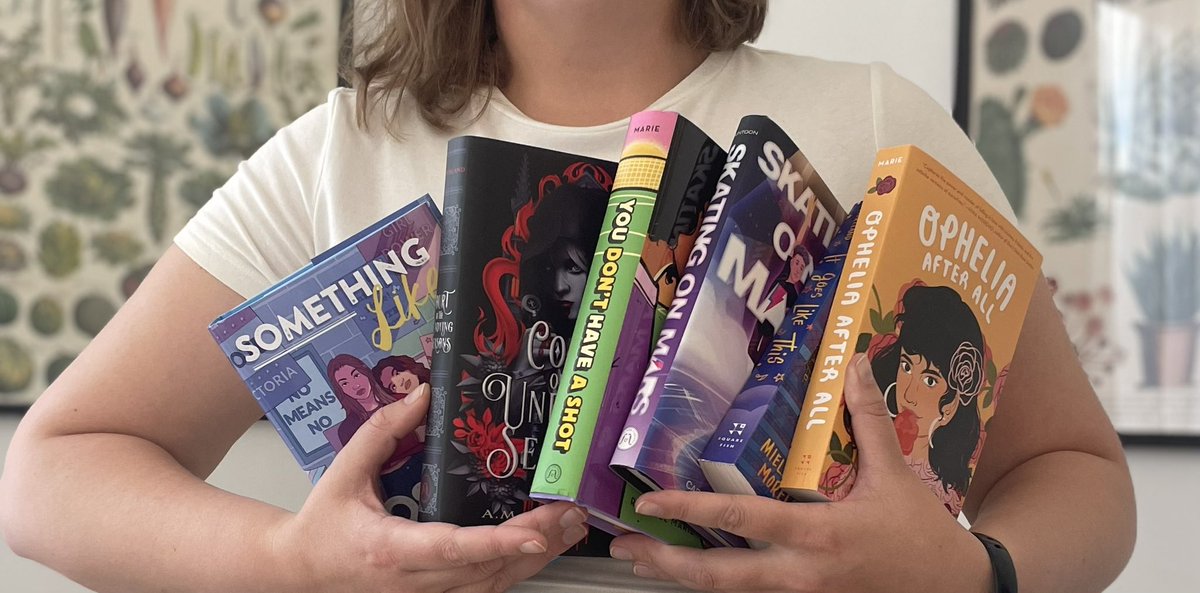 May is a big month for Team Rachel and I finally got my last book kiddo in the mail, so please have this artfully cropped photo of every amazing book on my list coming out this May! 

Featuring books by:
@blondewithab00k 
@AdriAnneMS 
@MielMoreland 
@CarolineHuntoon