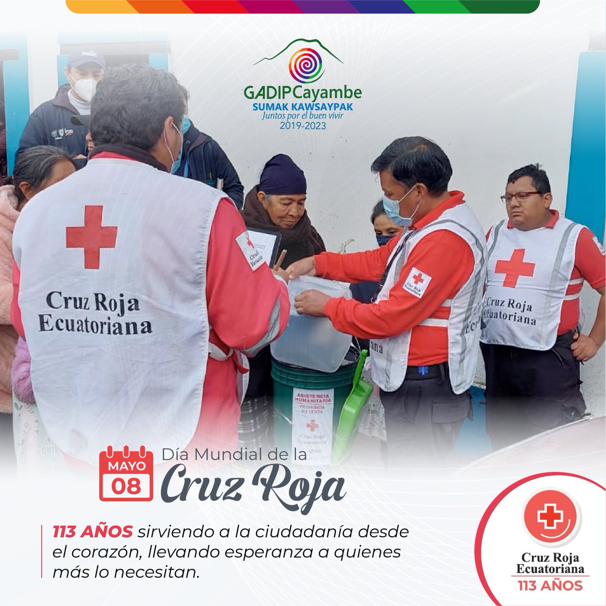 ❤️ ¡Feliz #DíaMundialCruzRoja!
🗓 8 de mayo

#AlcaldíaCayambe