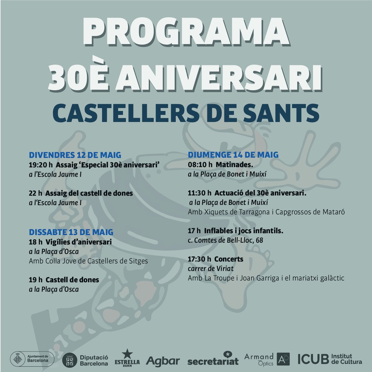 Quina setmana ens espera😍😍

Castells, retrobaments, festa i molt més.