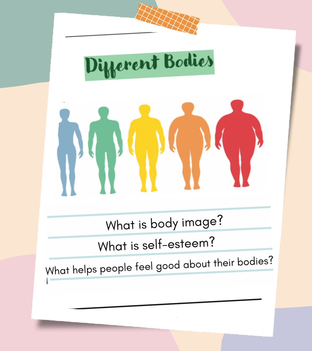 MissKendraProg's tweet image. The activity, Different Bodies, helps students reflect on how physical appearances affect us. Miss Kendra believes our bodies are all different and powerful in their own ways. 
Do you agree? Write your answer in the comments. #MissKendraPrograms #SEL #AskAChild #BodyPositivity