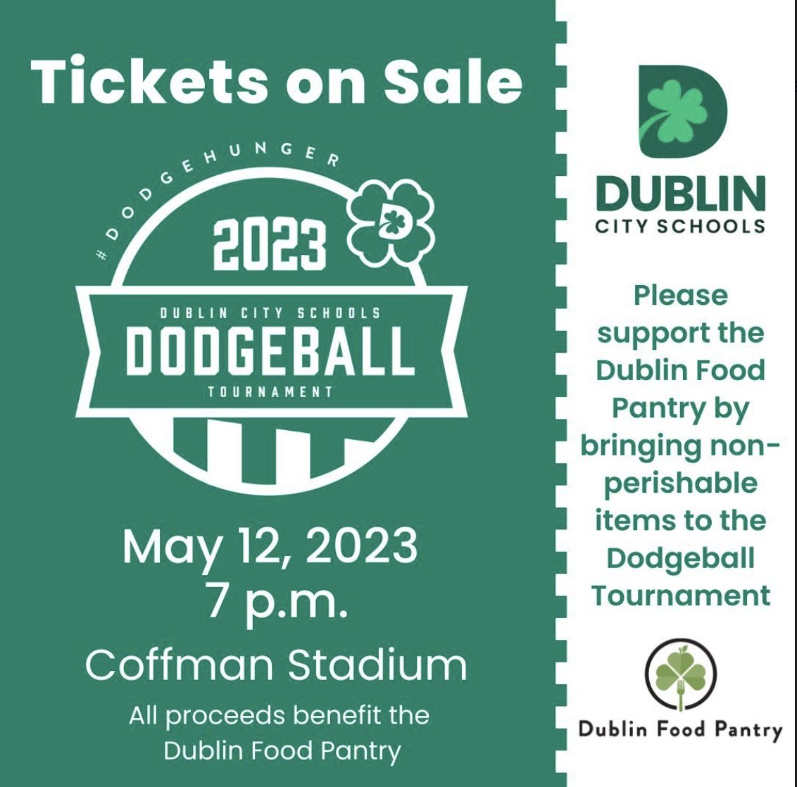 gmsDCSD's tweet photo. Don't miss our biggest and most FUN event of the year: Dodgeball! This Friday (May 12) at Coffman Stadium. Tickets are available now for $7 https://t.co/S2FV0MJjjb but increase to $10 day-of. Please bring a non-perishable food item for the
Dublin Food Pantry! https://t.co/s8Gv9b0IlT